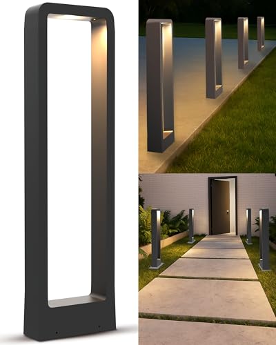 MATO Wegeleuchten Außen LED - 7W, Höhe 60cm - IP65 Outdoor Pollerleuchte aus Aluminium - Gartenbeleuchtung mit Strom, Gartenlampen, Sockelleuchte,...