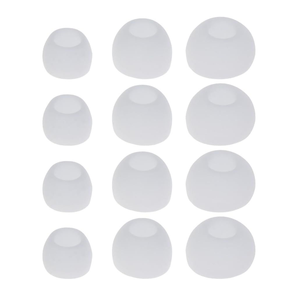 Elnwnnkc 12pcs/ Soft Silicone Ear Tip Cover Replacement Earbuds Cover for In-Ear Headphones Earphones Access Black White