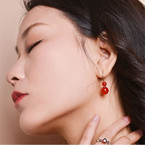 Pendientes de plata 925 EKSED collares redondos retro para mujer 4