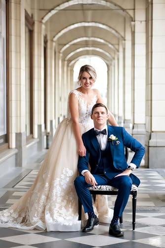 Wangyue Mens 3 Piece Suit Slim Fit Elegant Suits for Men Wedding Formal Business Blazer Vest Pants Prom Tuxedo Dress2