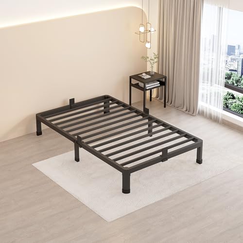 MAF 10 Inch Twin Size Metal Platform Bed Frame with Round Corner Legs, 3000 LBS Heavy Duty Steel Slats Support, Noise Free, No Box Spring Needed, Easy Assembly