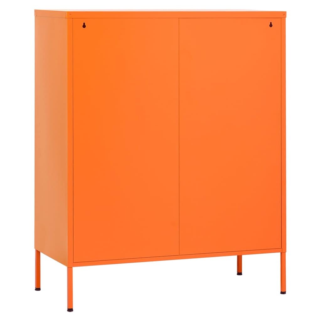 vidaXL Armoire de Rangement Placard Armoire de Stockage Meuble de Rangement Salon Salle de Séjour Intérieur Orange 80x35x101,5 cm Acier