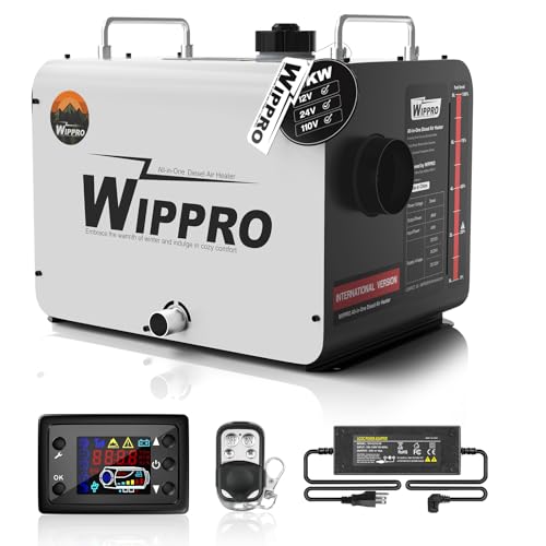 WIPPRO Diesel Heater 8KW,12V/24V/110V 8L Diesel Air Heater with...