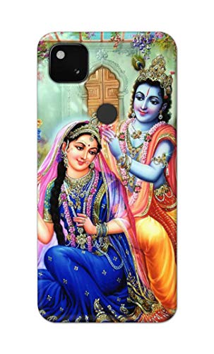 Image of Printed Hard Back Cover Case for Google Pixel 4A 4G Back Cover (Radha Krishna) -1803