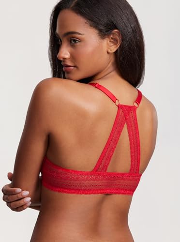 Image of DOBREVA Women's Push Up Bra Front Closure Racerback | Lace Back, Padded, Plunge, Tshirt, Cleavage, Sexy, Date, Soft, Everyday, Supportive