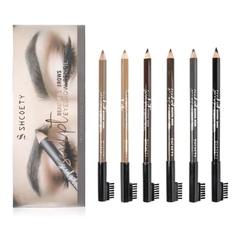 eyebrow pencil, 6-color eyebrow pencil eyeliner set, soft texture eyebrow pencil, easy to color, long-lasting, used to fill in sparse areas and crevices for a natural-looking brow look Cover