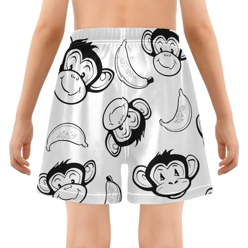 Toddler Boys Swimwear Swim Trunks with Compression Liner 4T Monkey Banana Line3