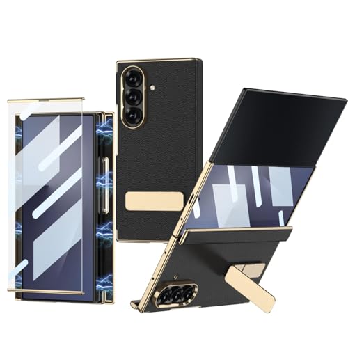Coque en cuir pour Samsung Galaxy Z Fold avec protège-écran et support