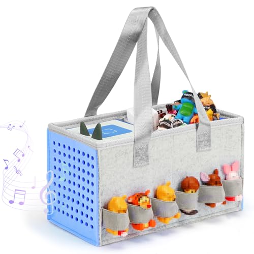 Image of Carrying Case for Toniebox Travel Bag for Tonies Starter Set & Audio Player Felt Cloth Portable Bags for Toniebox 2 Kids Travel Toy Organizer Tote Bags Handbag