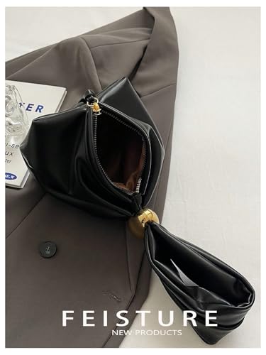 Bolso de mano pequeño para mujer en PU cuero plisado miniatura 4