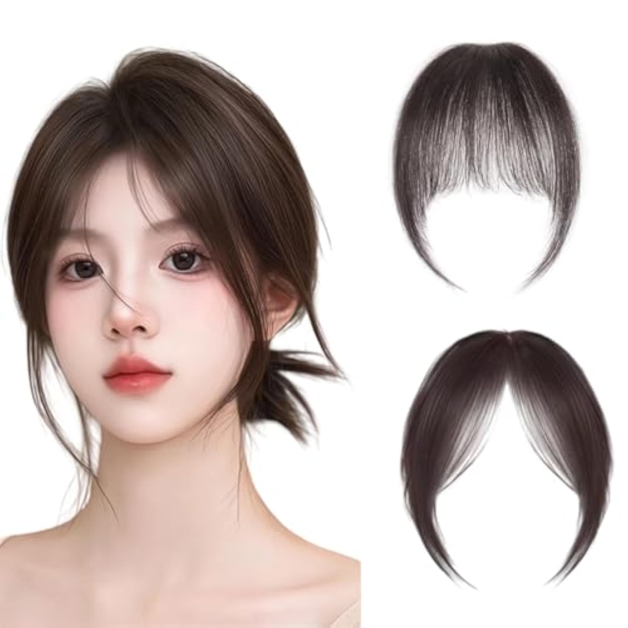 2PCS Curtain Bangs Hair Extensions for Women