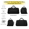 LONALIA 55L Grand Sac de Sport Homme - Sac de Fitness Homme, Sac de Voyage pour Gym, Weekend - Noir #1