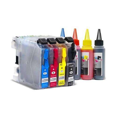 Cartouche d'encre rechargeable Brother LC233 pour imprimante MFC J4620dw J5720dw DCP J4120dw