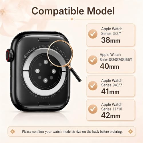 Image of Missair Bands Compatible with Apple Watch Band 38mm 40mm 41mm 42mm 44mm 45mm 46mm 49mm for Women, Slim Metal Dressy Jewelry Bracelet with Bling Diamond for iWatch Series 11 10 9 8 7 6 5 4 3 SE Ultra
