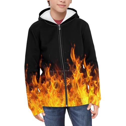 Fashion Hoodies for Kids Cool Zip Up Hoodie for Boys Girls 6-12 Years Old Long Sleeve Hooded Sweatshirt with Pocket3