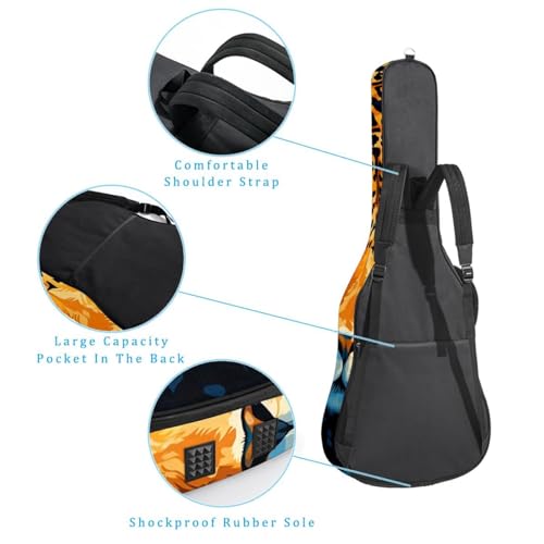 JRHEJTFZ Housse pour guitare acoustique de 1,9 cm d’épaisseur, imperméable, durable et élégant, motif léopard rugissant, Multicolore., 42.9×16.9×4.7 in, Motif imprimé tendance - Les Beatles, Paul McCartney, John Lennon, RIngo Starr, George Harrison JRHEJTFZ Housse pour guitare acoustique de 1,9 cm d'épaisseur, imperméable, durable et élégant, motif léopard rugissant, Multicolore., 42.9x16.9x4.7 in, Motif imprimé tendance – Image 4