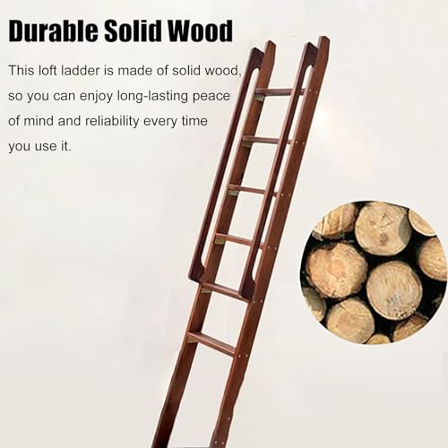 Escalera de madera de 5 peldaños resistente para camas de ático 3
