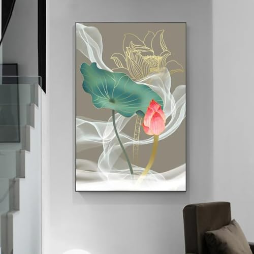 Décoration murale lotus chinois et poissons pour un intérieur zen