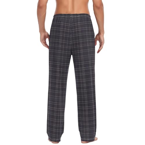 GuoChe Mens Cotton Pajama Bottoms Pjs Pants For Men with pockets for Adult Comfy Small2