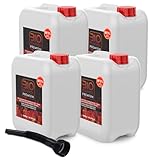 4 x 5 litros Bioetanol Premium con Embudo para chimeneas - Etanol Vegetal para chimeneas