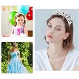 Kapokr Krone Diadem Silber Kristalldiamant Diadem Hochzeit Tiara Krone Damen Krönchen für Geburtstag, Hochzeit, Festzug, Abschlussball Party