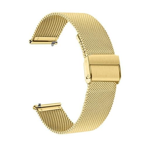 MEVMEVGNLN Fit For Garmin Venu SQ 2 2S Plus �Ή��X�e�����X�X�`�[���E�H�b�`�o���h�AFit For Vivoactive 3 4 4S �Ή��X�}�[�g�E�H�b�`�u���X���b�g(Gold,18mm)