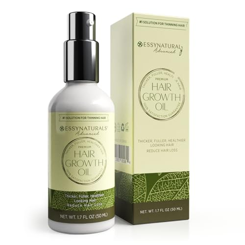 Essynaturals Hair Growth Oil with Biotin - Caffeine and Castor Oil for Fuller, Thicker, Longer Hair