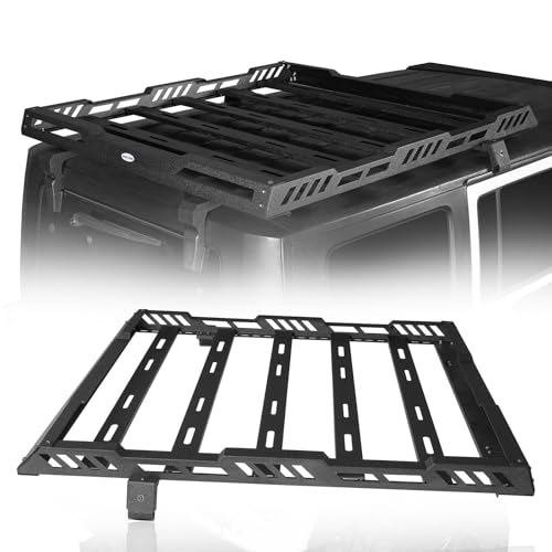 Hooke Road Wrangler JK Roof Rack Rooftop Luggage Carrier for 2007-2018 Jeep Wrangler JK Unlimited 4-Door Hardtop