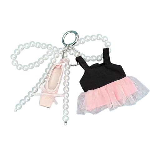 Bijoux suspendus élégants ballet avec nœud en tissu et perles uniques
