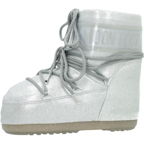 Moon Boot Para Mujer. 80D1409440 Botas Icon Low Glitter Plateado (36/38), Plata, Plano, Cordones, Casual - 2