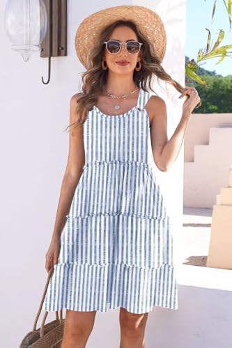 ETCYY Sundresses for Women 2025 Vacation Swimsuit Cover Ups Boho Floral Beach Dress T-Shirts Tank Dresses4