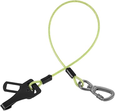 Dog Car Seat Belt - 3-in-1 Heavy Duty Safety Harness with Locking Carabiner, Universal Buckle Adapter, Chew-Proof Steel Rope Green, 24in/60cm