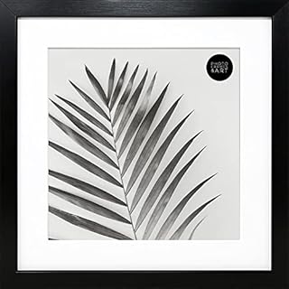 REAL GLASS 12x12" For 10x10" With Mount Photo Frame - Oxford Black Square Thin Picture Frame / Frame For 10x10" With Mount