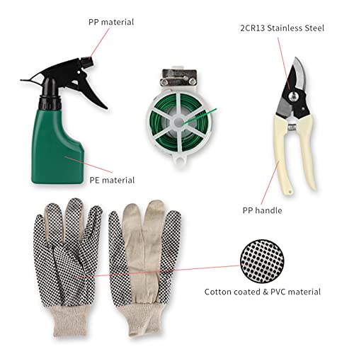 lifcasual Conjunto de ferramentas de jardim de 11 peças com sacola de jardinagem Kit de ferramentas