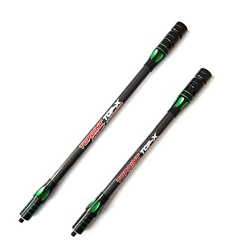 Ameyxgs Archery Balance Bar Balance Rod 10" 12" 15" Balance Side-Bar Carbon Stabilizer System Damping Rods Shock Absorber For Compound Recurve Bow (Green, 12Inch) #TOP7