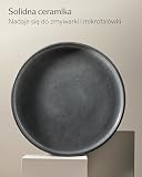 Cosumy Zestaw Talerzy Obiadowych – Zestaw Talerzy Ceramicznych Ø26 cm z Reaktywną Polewą – Zestaw Obiadowy 4 Osób w Głębokiej Czerni – Do Piekarnika do 100 °C, Zmywarki i Mikrofalówki