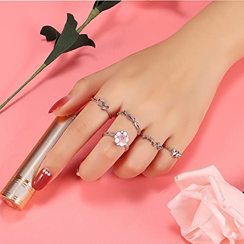 20 Pcs Adjustable Rings Set For Women - Finger Rings Pack Stackable Rings For Teens- Cute Rings For Teen Girls -In Gold And Silver Tone (#2-Silver Tone) #TOP3