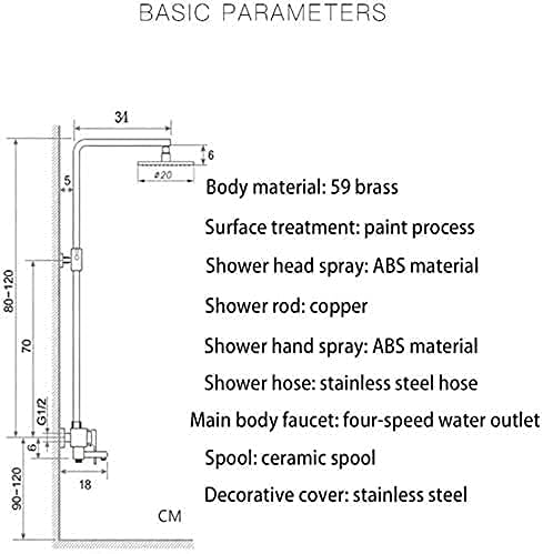 【KAMNIK】蛇口、壁掛けシャワー Columnque 真鍮シャワーセット シャワーシステム コラム蛇口 シャ​​ワーミキサー バスルームセット ★送料込