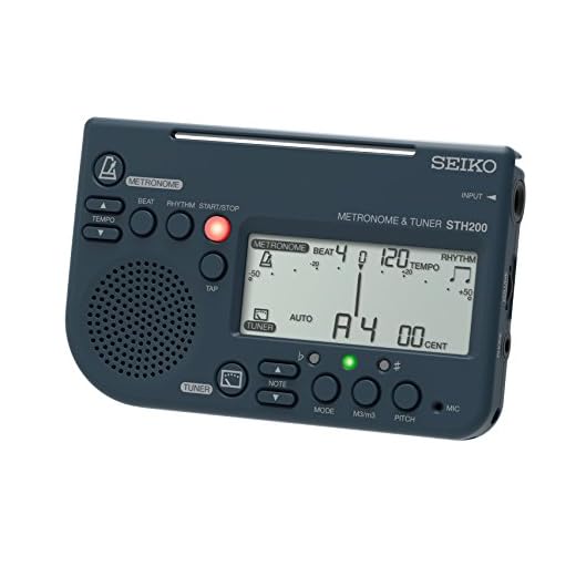 SEIKO STH200B Metronome Tuner, Loud Volume, Can Be Attached to Music Stands, Perfect for Brass Band, Black