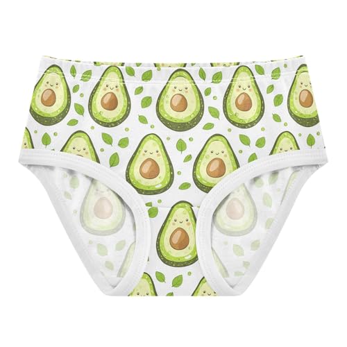 ZZKKO Cartoon Avocado Girls Underwear Toddler Panties for Girls Comfort Brief Size 2T-8Y
