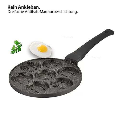 Amalindo Pancake Pfanne 26cm, 7 Loch Smiley, Antihaft-Beschichtung – Ansicht 4