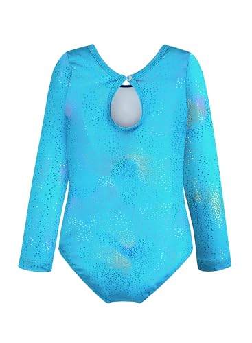 HOZIY Leotards for Girls Ballet Gymnastics Sleeveless Long Sleeve Colorful Sparkles Aqua Blue Pink Purple Solid