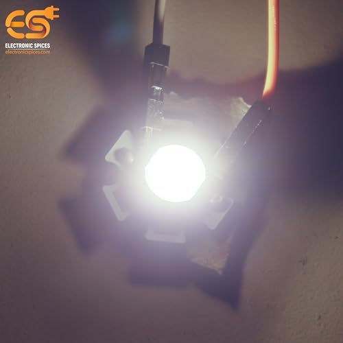 Image of Electronic Spices 3W COB LED Cool White 3V-5V High Brightness LED Chip for DIY Electronics & Light Projects Pack of 5