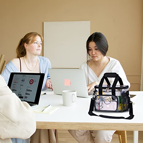 Uease Clear Lunch Bag 10-Can With Adjustment Shouder Strap For Women/Men, Reusable Clear Lunch Box/Clear Tote Bag Stadium Approved For Work,School,Picnic,Security Check(Medium) #TOP4