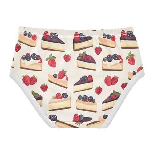 ZZKKO Fruit Cheese Cake Girls Underwear Toddler Panties for Girls Comfort Brief Size 2-8T2