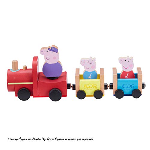 Peppa Pig Trein van hout, opa Pig,Veelkleurig - Image 4