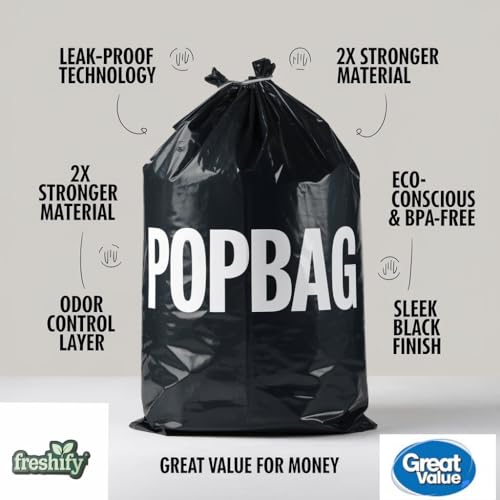 Image of POPBAG Heavy Duty Garbage Bags By Freshify | 90 Pcs |Small - 17 X 19 | 30 Bags * 3 Rolls | Black | Leak-Proof And Tear-Resistant Dustbin Bags | Home And Office Mutli Purpose Use