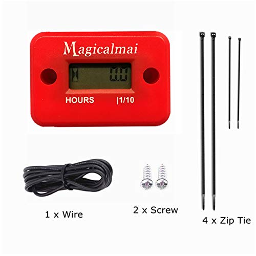 Magicalmai Inductive Hour Meter For Gas Engine Generator Lawn Mower Pressure Washer Marine Atv Boat Outboard Motor Dirt Bike Motorcycle Waterproof Hr Meters - Red #TOP6