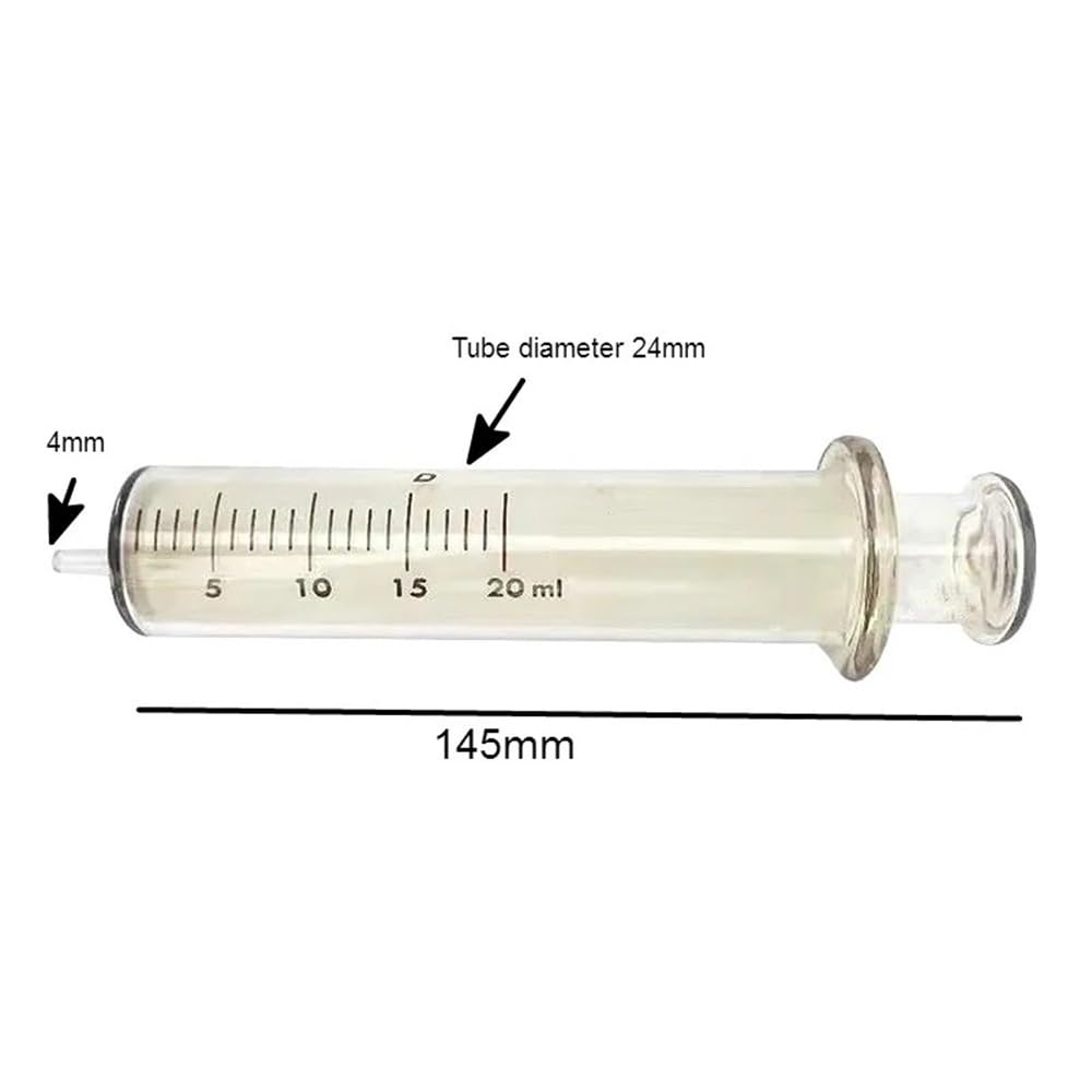 Cristalería de Laboratorio Jeringa dispensadora de vidrio reutilizable de 20 ml, 10 unidades, cristalería de laboratorio, 20 cc