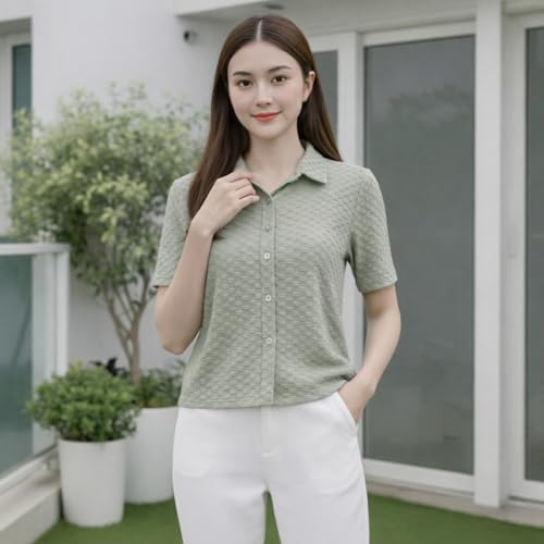 Image of Zilcon Bricks Womens Fashion Crop top for Woman Casual Short Sleeve Shirts for Woman | Women Fashion | Formal Shirts for Women